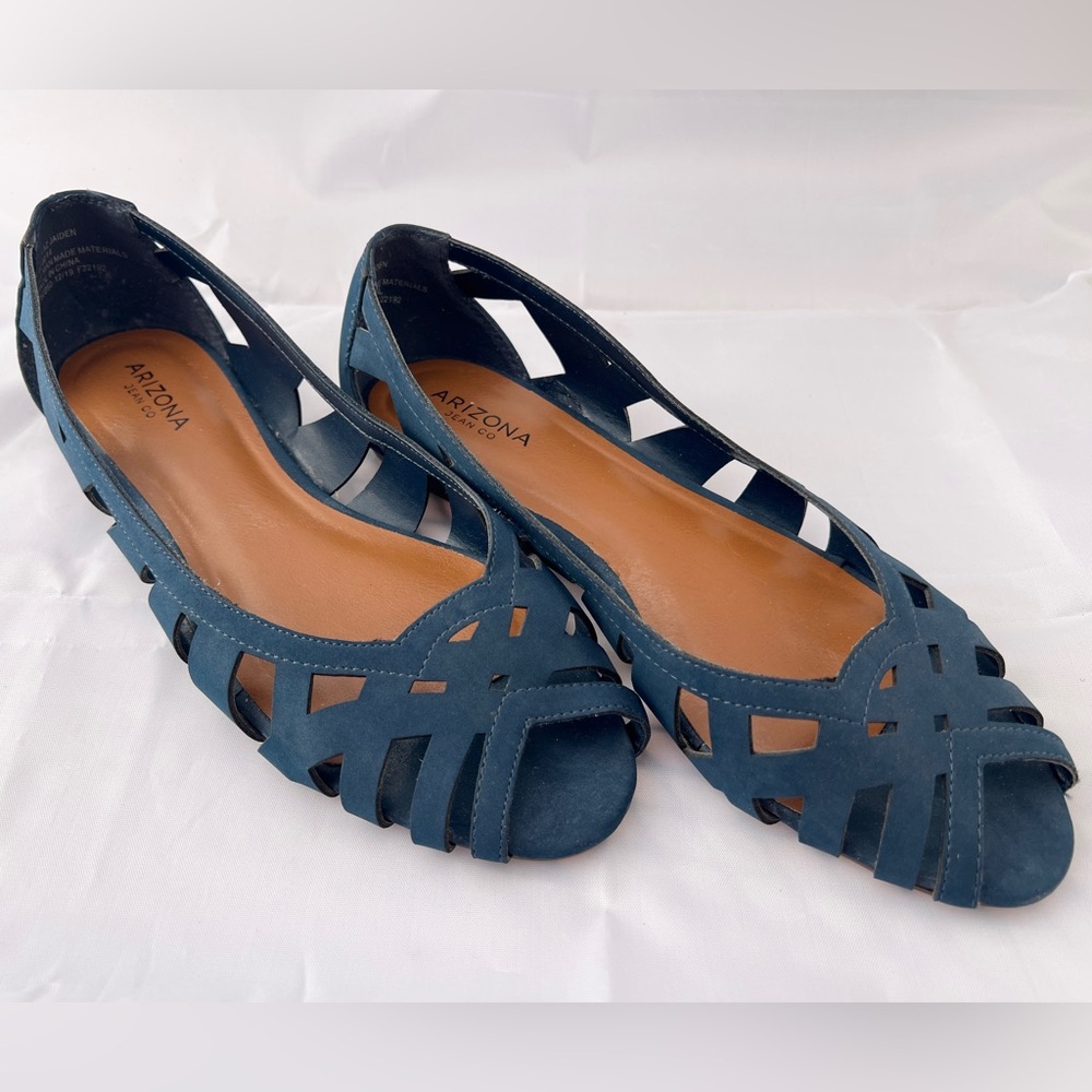 Arizona Jean Company Blue Peep-toe Flats